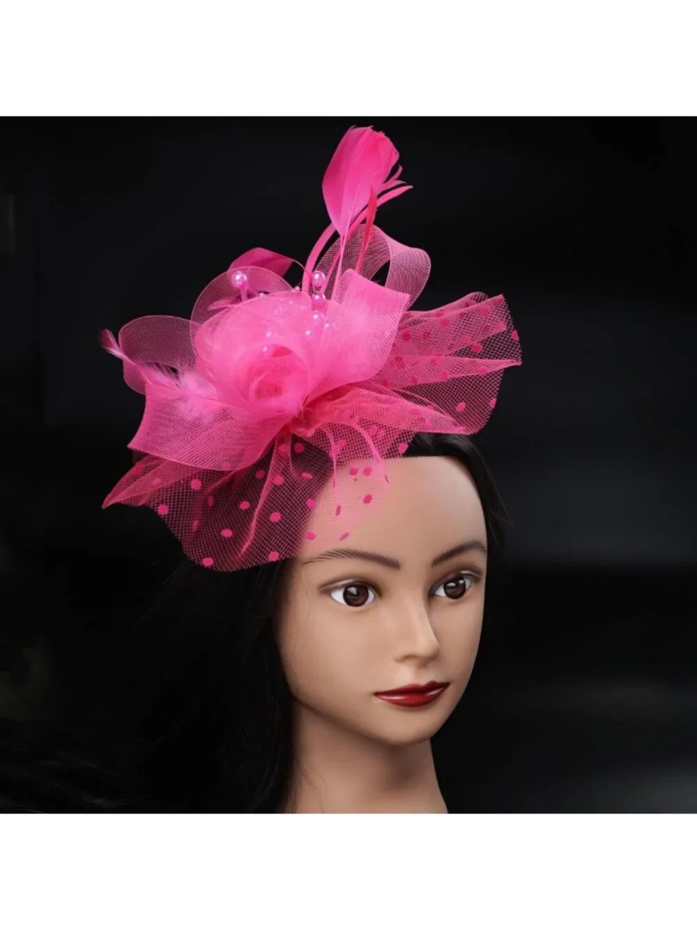 Elegant Pink Fascinator Headband or Hair Clip for Derby, Tea Party & Church